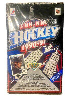 1990-91 Upper Deck NHL Hockey English Edition Factory Sealed Box With 12